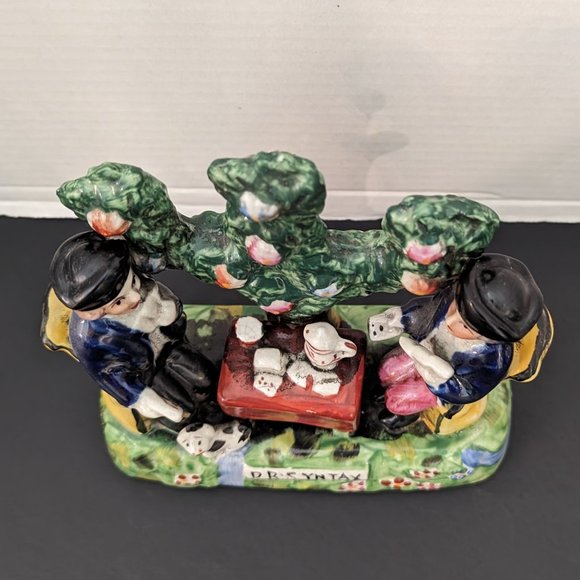 Antique Staffordshire Pottery "Dr Syntax Playing at Cards" - Picture 5 of 7